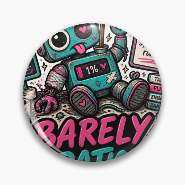 Item preview, Barely Operational – Cute Malfunctioning Robot Chaos designed and sold by Brave Little Mess Club.