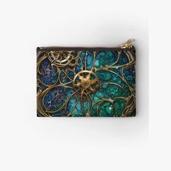 Item preview, Steampunk Stained Glass Flowers – Vintage Clockwork Fantasy Art designed and sold by BrandonArtWorld.