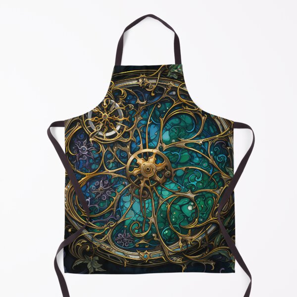 Item preview, Steampunk Stained Glass Flowers – Vintage Clockwork Fantasy Art designed and sold by BrandonArtWorld.