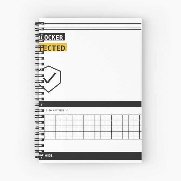 Item preview, Adblocker Detected Never Sticker designed and sold by PlusScanner.