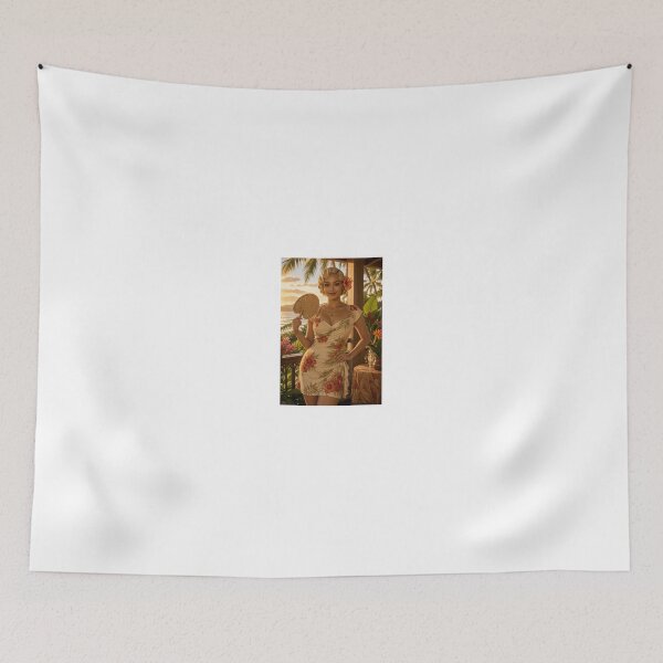 Item preview, Woman in floral dress with aloha spirit designed and sold by CathryneDelamort.