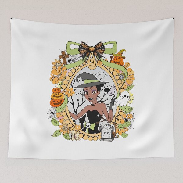 Item preview, Witch Girl Halloween Floral Frame Spooky Artwork designed and sold by MatthewCo20362.