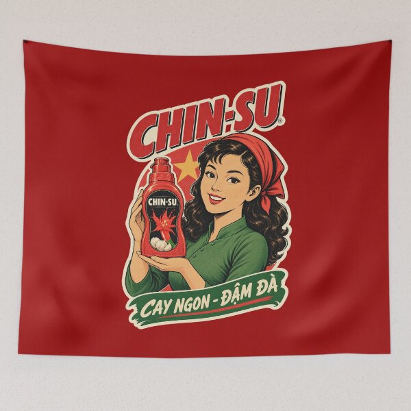 Item preview, CHIN-SU Chili Sauce – Vintage Vietnamese Ad designed and sold by Pop Pantheon & Trim Team.