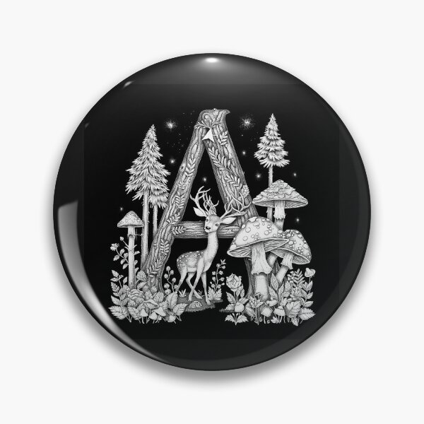 Item preview, Woodland Letter A with Deer and Mushrooms Enchanted Forest Alphabet Art designed and sold by inkoutninja.
