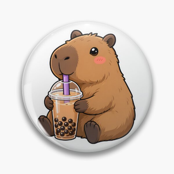 Artikelvorschau, Niedliches Wasserschwein trinkt Bubble Tea entworfen und verkauft von PrintCraft884.