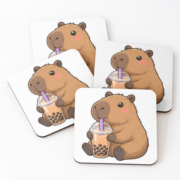 Item preview, Cute Capybara Drinking Bubble Tea designed and sold by PrintCraft884.