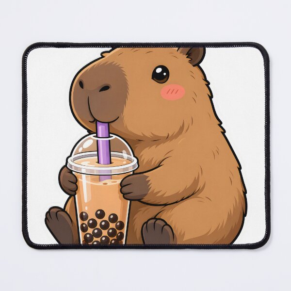 Item preview, Cute Capybara Drinking Bubble Tea designed and sold by PrintCraft884.