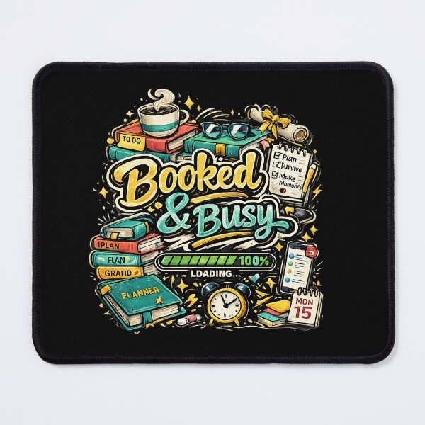 Item preview, Booked & Busy – Funny Productivity Coffee Book Lover Design designed and sold by RJACreative.