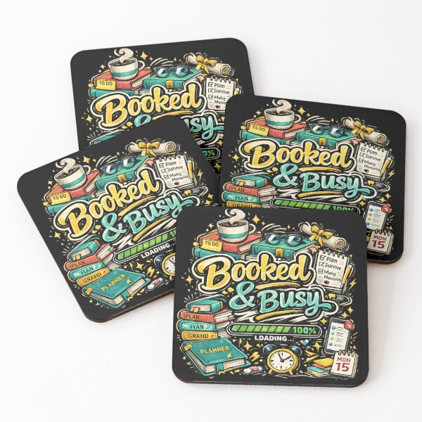 Item preview, Booked & Busy – Funny Productivity Coffee Book Lover Design designed and sold by RJACreative.
