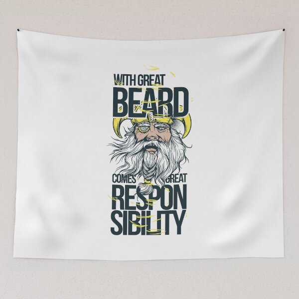 Item preview, Great Beard Great Responsibility Viking Design designed and sold by NovaCutCrafts.