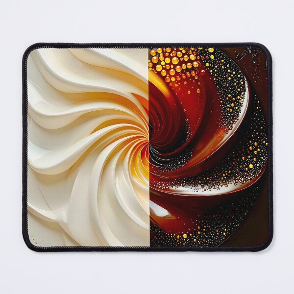 Item preview, Abstract Dual Spiral Design in Cream and Chocolate designed and sold by Vicky Brago-Mitchell®.