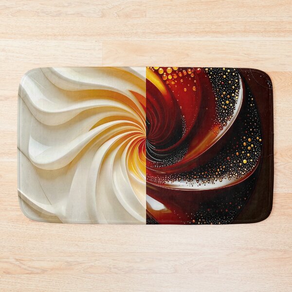 Item preview, Abstract Dual Spiral Design in Cream and Chocolate designed and sold by Vicky Brago-Mitchell®.