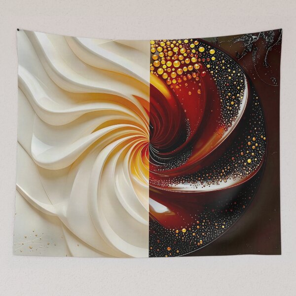Item preview, Abstract Dual Spiral Design in Cream and Chocolate designed and sold by Vicky Brago-Mitchell®.