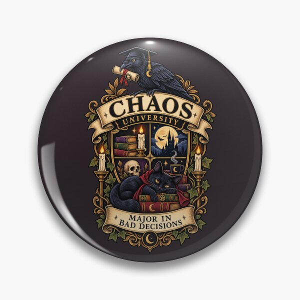 Item preview, Chaos University | Major in Bad Decisions | Dark Academia Gothic College Crest designed and sold by warlistop.