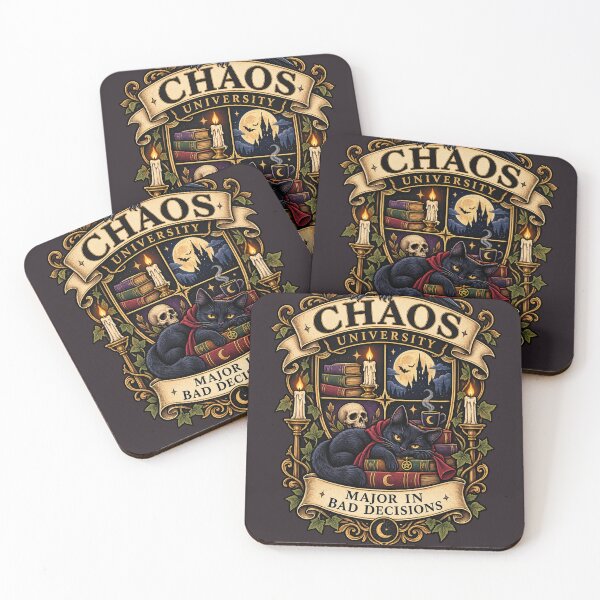 Item preview, Chaos University | Major in Bad Decisions | Dark Academia Gothic College Crest designed and sold by warlistop.
