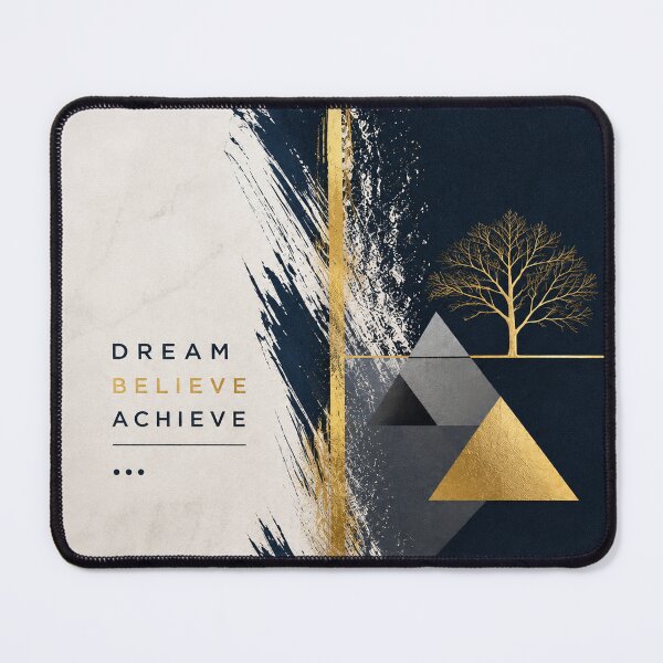 Item preview, Dream Believe Achieve – Elegant Gold & Navy Inspirational Art designed and sold by Punch-E415.