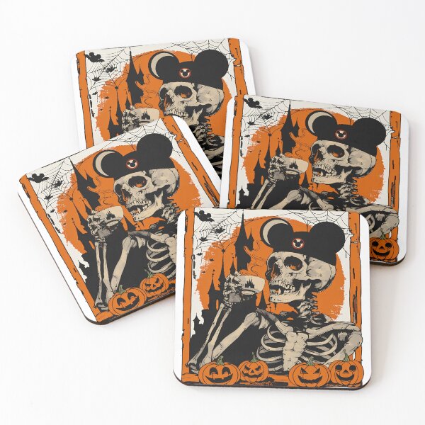 Item preview, Vintage Halloween Mouse Skull Skeleton Spooky Night Artwork designed and sold by NicoleBai12317.