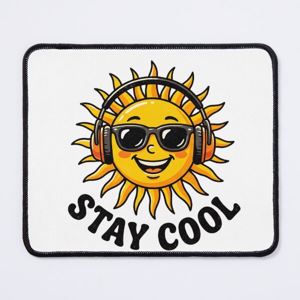 Item preview, Retro Stay Cool Sun with Vintage Headphones designed and sold by larbimalki.