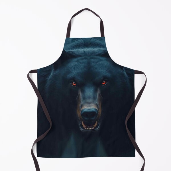 Item preview, Black Bear with Glowing Red Eyes – Fierce Dark Predator Portrait designed and sold by MFMart.