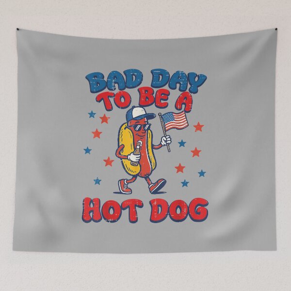 Item preview, Bad Day to Be Hotdog US Flag Funny 4th of July Men Women Kid designed and sold by ArleneRowe.