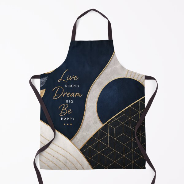 Item preview, Live Simply Dream Big Be Happy – Elegant Navy & Gold Geometric Botanical Design designed and sold by Punch-E415.