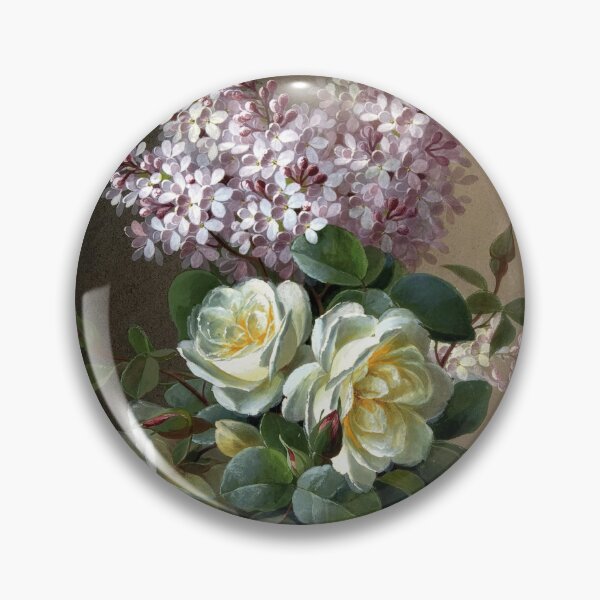Item preview, French Purple Lilac White Rose Botanical Floral Art designed and sold by Terry Bain.