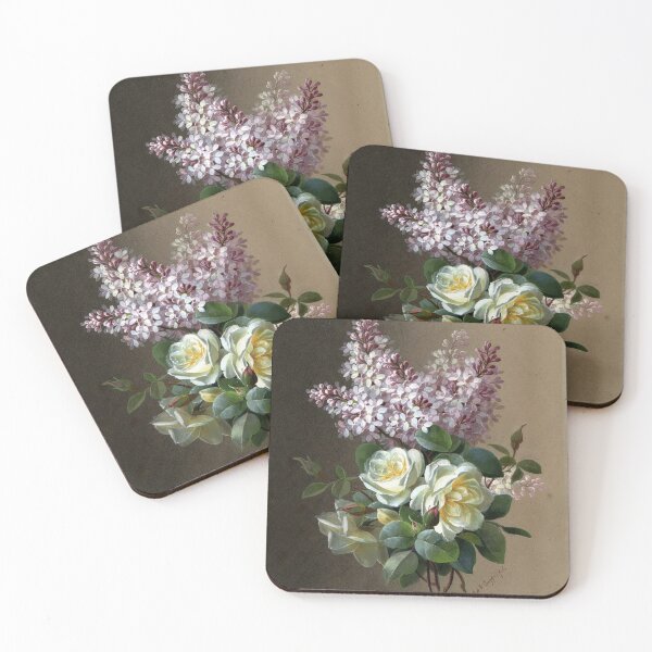 Item preview, French Purple Lilac White Rose Botanical Floral Art designed and sold by Terry Bain.