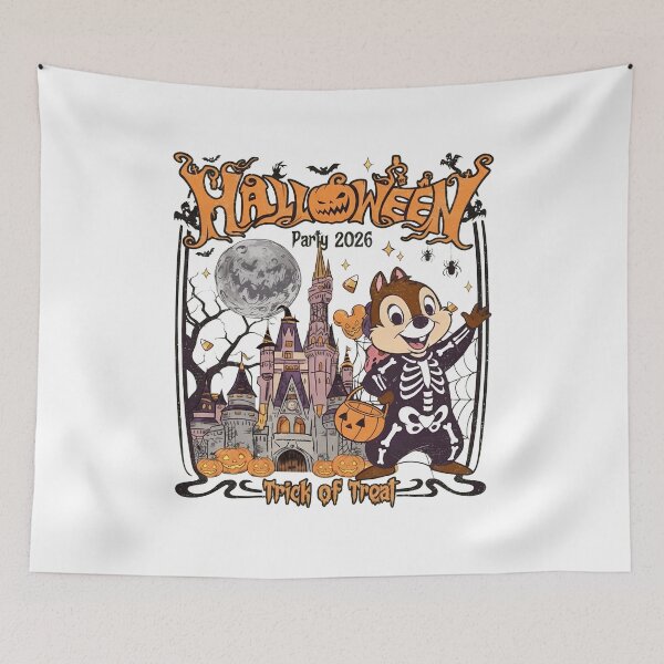 Item preview, Spooky Halloween Castle Raccoon Skeleton Trick Treat designed and sold by Christoph50508.