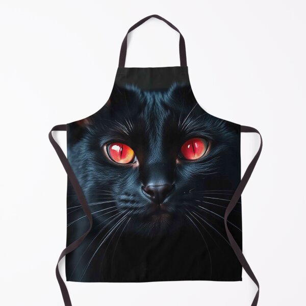 Item preview, Black Cat with Piercing Red Eyes – Hypnotic Dark Feline Portrait designed and sold by MFMart.