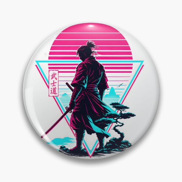 Artikelvorschau, Ronin Samurai Katana Synthwave Dreieck entworfen und verkauft von PrintCraft884.