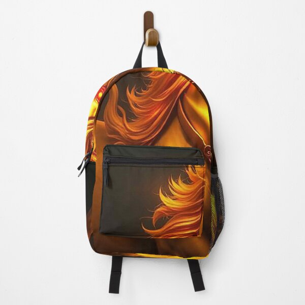 Item preview, Golden Fire Horse with Glowing Red Eyes – Mystical Flaming Stallion designed and sold by MFMart.