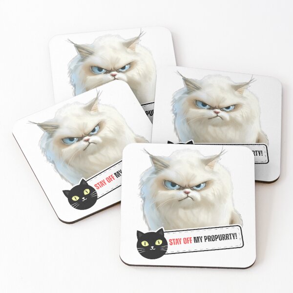 Item preview, Angry White Cat Stay Off My Propurrty Transparent designed and sold by Sitred123.