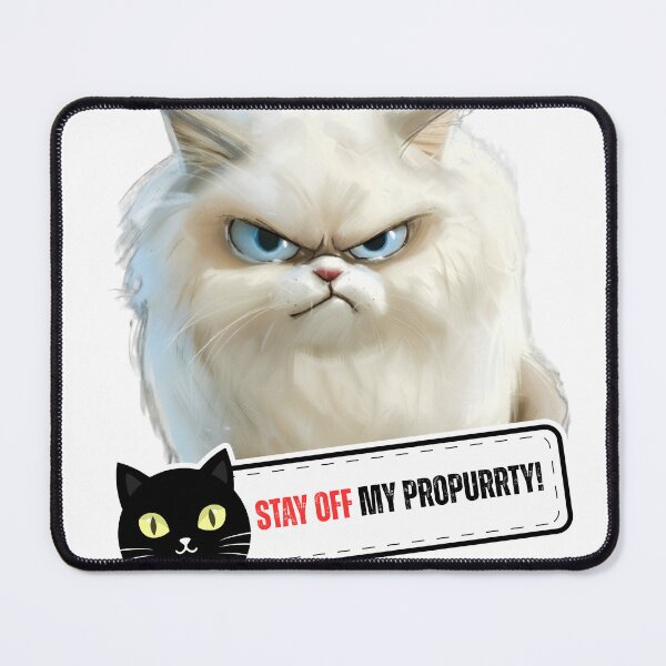 Item preview, Angry White Cat Stay Off My Propurrty Transparent designed and sold by Sitred123.