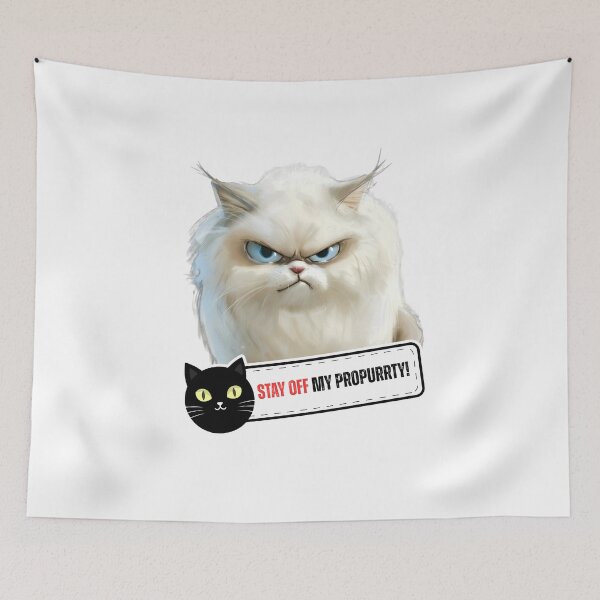 Item preview, Angry White Cat Stay Off My Propurrty Transparent designed and sold by Sitred123.