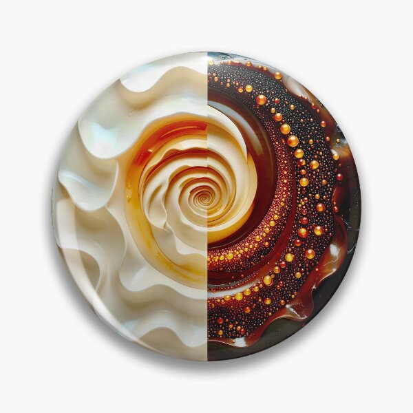 Item preview, Duality of Waves and Bubbles in Cream and Chocolate designed and sold by Vicky Brago-Mitchell®.