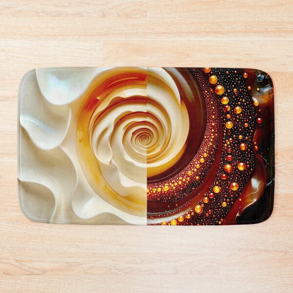 Item preview, Duality of Waves and Bubbles in Cream and Chocolate designed and sold by Vicky Brago-Mitchell®.