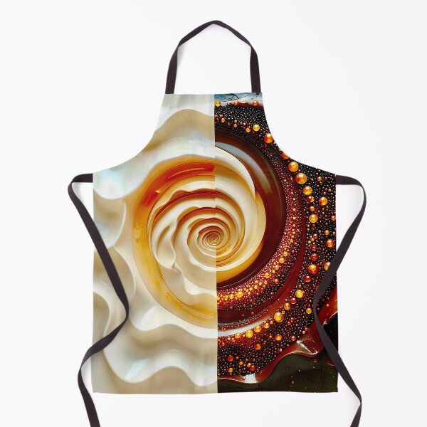 Item preview, Duality of Waves and Bubbles in Cream and Chocolate designed and sold by Vicky Brago-Mitchell®.