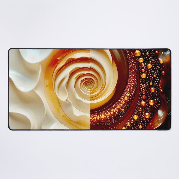 Item preview, Duality of Waves and Bubbles in Cream and Chocolate designed and sold by Vicky Brago-Mitchell®.