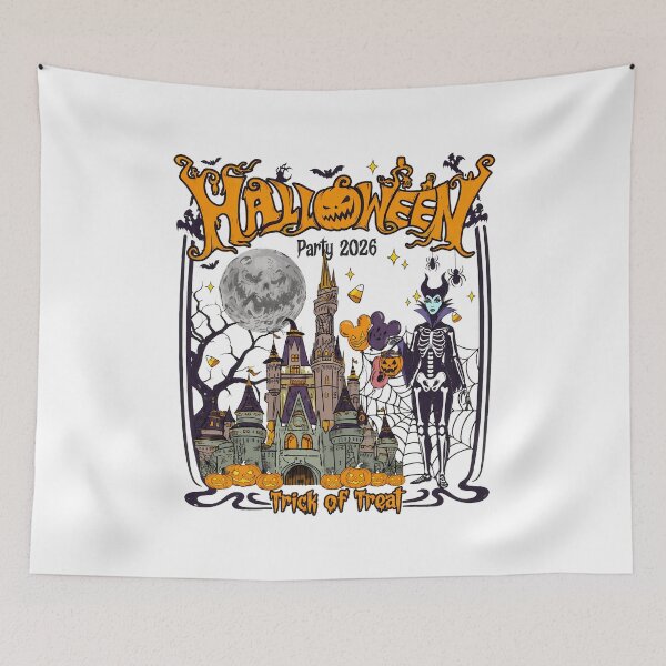 Item preview, Gothic Halloween Castle Party with Pumpkins Moon and Skeleton designed and sold by JoshuaMcd67522.