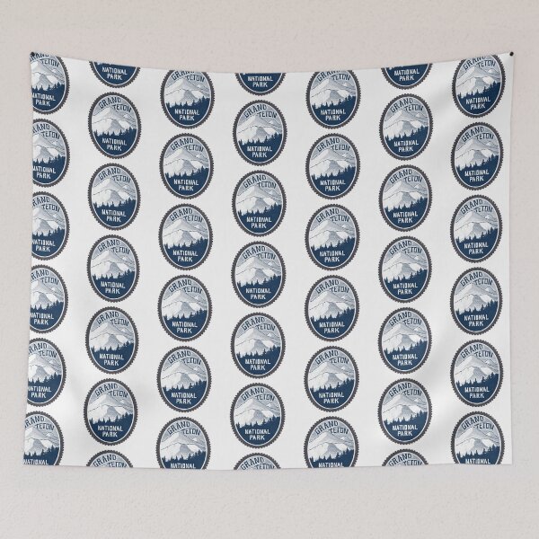 Item preview, Vintage label of Grand Teton National Park designed and sold by John Morris Illustration.