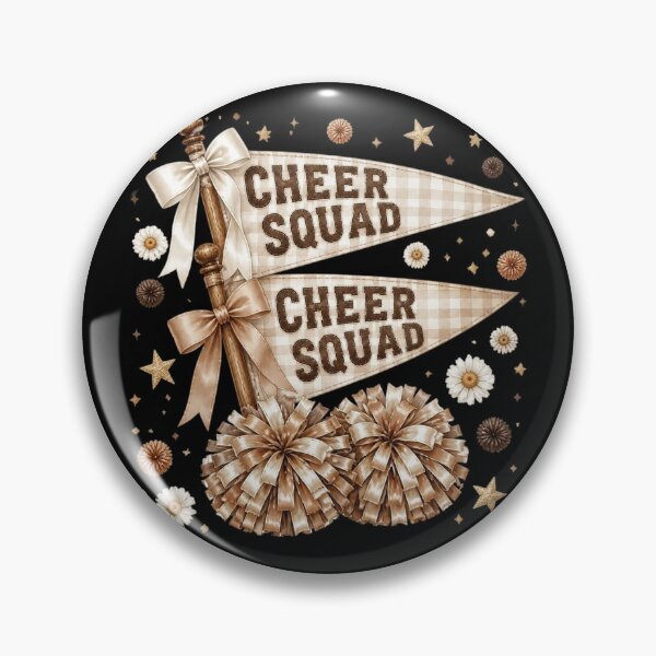 Item preview, Vintage Neutral Cheer Squad Gingham Pennant Pom Poms designed and sold by FestivityFinds.