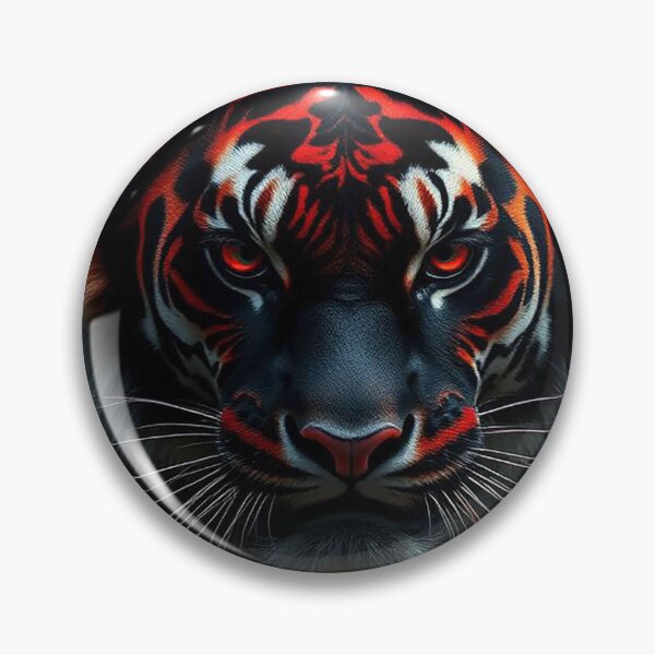 Item preview, Neon Red Tiger with Glowing Eyes – Intense Mystical Predator Portrait designed and sold by MFMart.