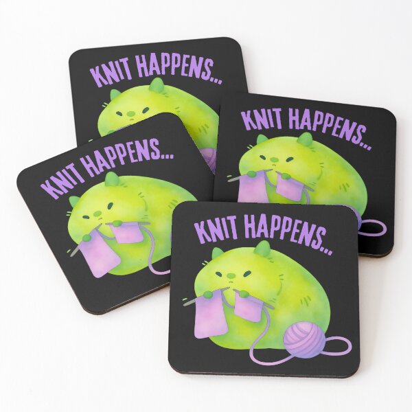 Item preview, KNIT HAPPENS ~ cute knitting meme designed and sold by OmStudioz .