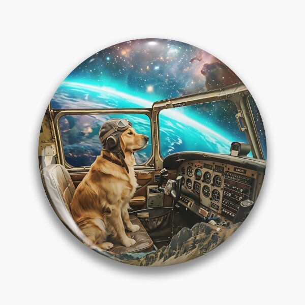 Item preview, Cosmic Aviator Golden Retriever designed and sold by PictoVibe.