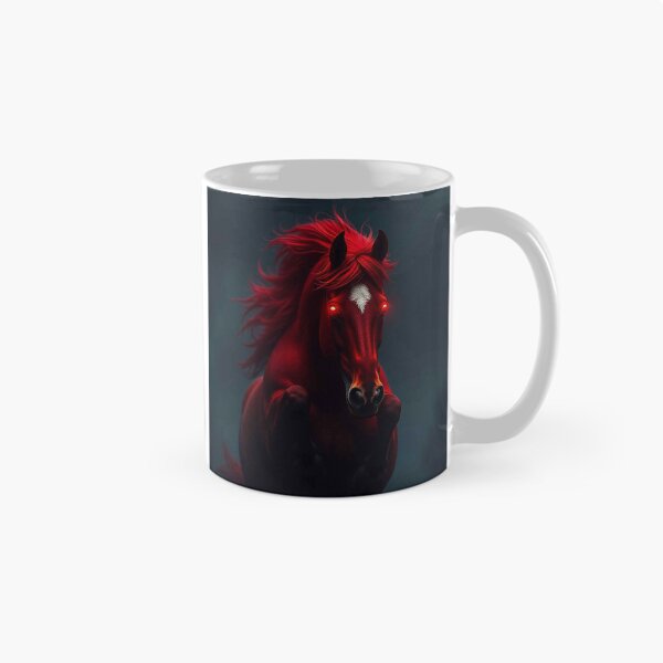 Item preview, Crimson Red Horse with Glowing Eyes – Fierce Mystical Stallion Portrait designed and sold by MFMart.