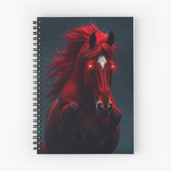 Item preview, Crimson Red Horse with Glowing Eyes – Fierce Mystical Stallion Portrait designed and sold by MFMart.