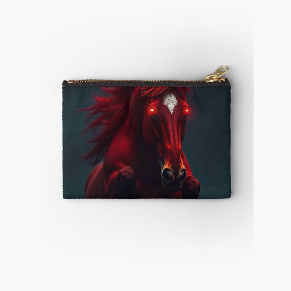 Item preview, Crimson Red Horse with Glowing Eyes – Fierce Mystical Stallion Portrait designed and sold by MFMart.