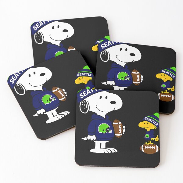 Aperçu de l'œuvre Les Seahawks de Seattle, Snoopy et Woodstock Football créée et vendue par BoneAndWeave.