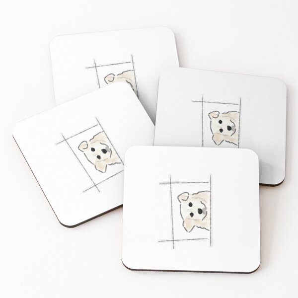 Item preview, Peeking Golden Retriever Puppy Window Sketch designed and sold by raun.draw.