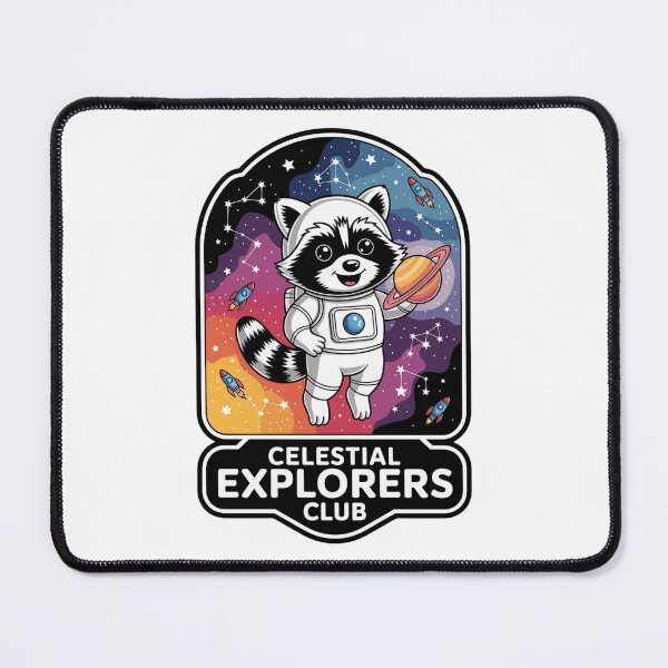 Item preview, Cute Astronaut Raccoon Space Celestial Explorers Club designed and sold by FestivityFinds.